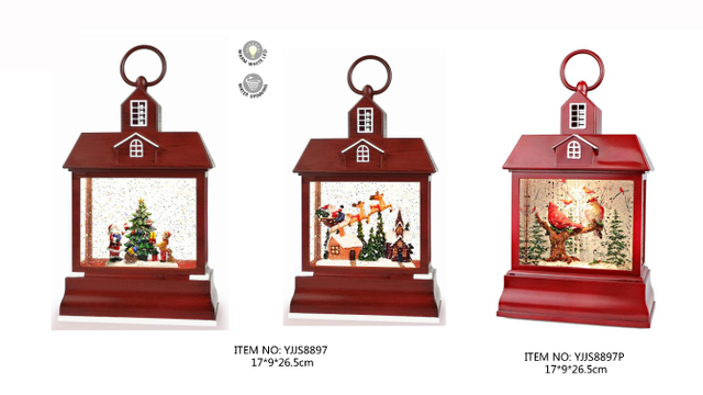 Acrylic Water Motion Light Santa Claus & Tree / Santa Claus & Reindeer / Tow Red Birds SJ - 21