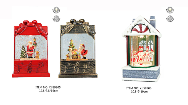 Acrylic Water spinning Light Santa Claus & Christmas Tree / Santa Claus & Kid / Snowmen Fmaily SJ - 11