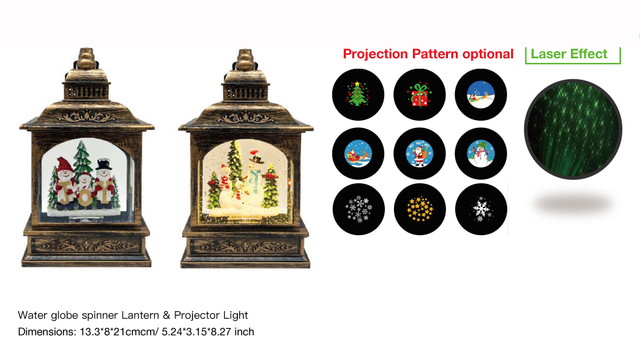 Acrylic Water globe spinner Lantern & Projector Light Snowmen & Joy / Snowmen SR - 30