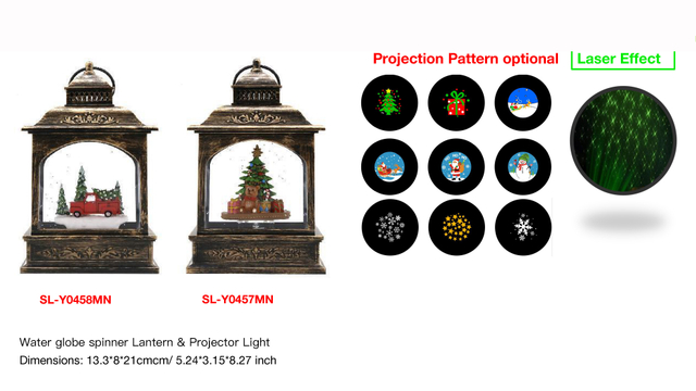 Acrylic Water globe spinner Lantern & Projector Light Red Car / Bear & Gifts SR - 39
