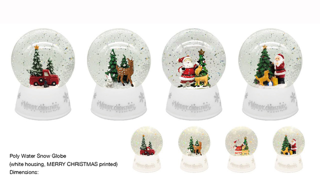Acrylic Poly Water Snow Globe Car/Reindeer/Santa Claus&Reindeer SR - 125