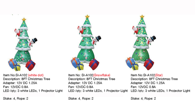 8FT Christmas Tree Inflatable Lights
