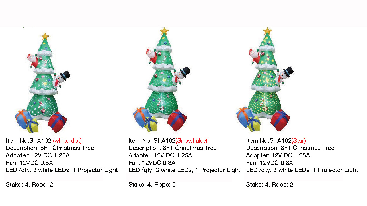 8FT Christmas Tree Inflatable Lights