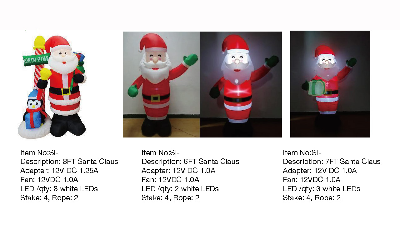 6,7,8FT Santa Claus Inflatable Lights - 35