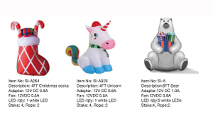 Christmas socks & Unicorn & Bear Inflatable Lights
