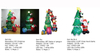 Xmas tree & Santa & Santa w/ penguin Inflatable Lights