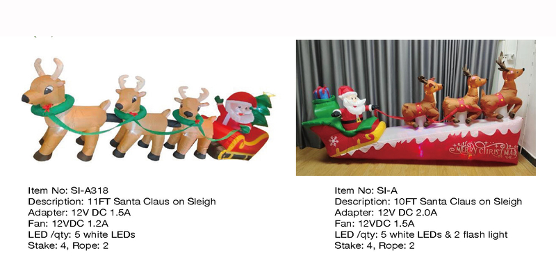 Santa Claus on Sleigh Inflatable Lights