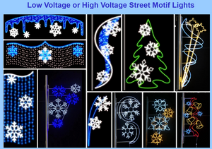 Low voltage or High voltage Street motif Lights