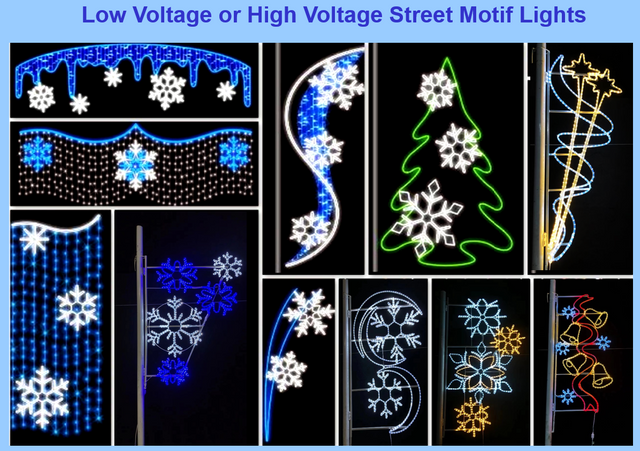 Low voltage or High voltage Street motif Lights