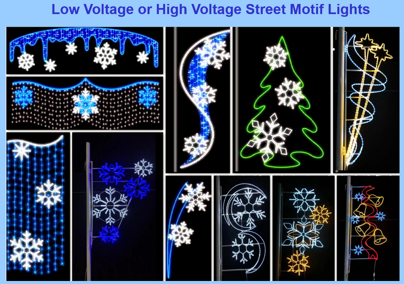 Low voltage or High voltage Street motif Lights