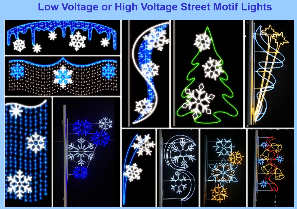 Low voltage or High voltage Street motif Lights