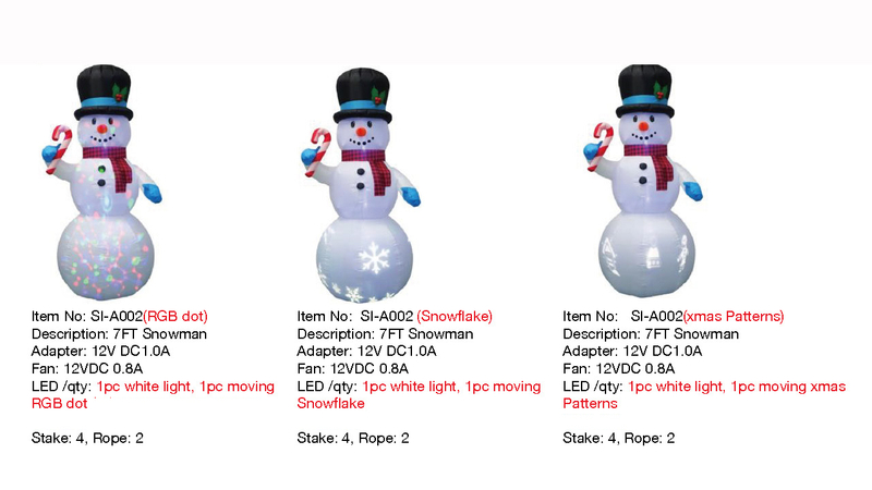 7FT Snowman Inflatable Lights