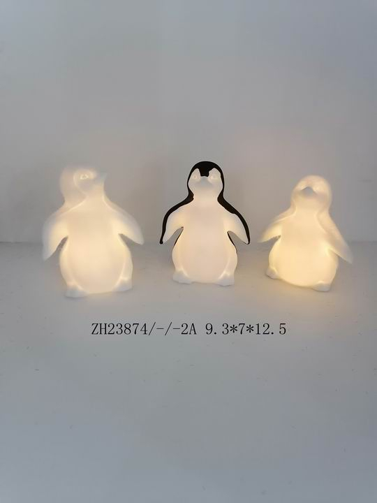 porcelain little black / white penguin light - 4