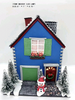 clay dough snowman is standing in front of the blue house light - 26