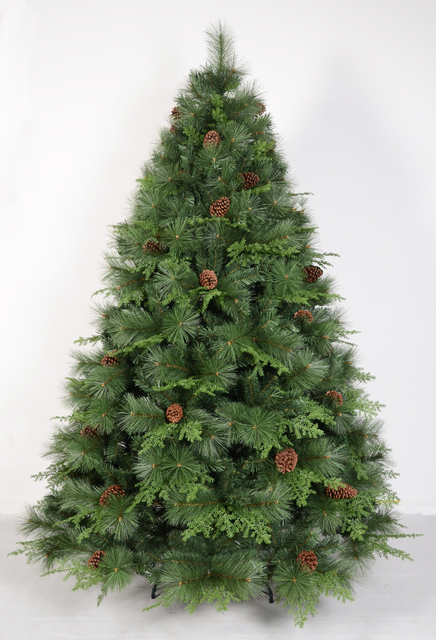 X'mas Green color Ordinary Christmas tree with pine cone - 1