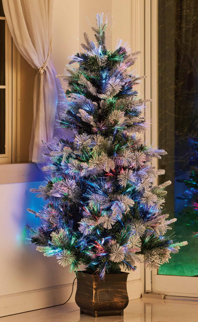 X'mas Green color Crystal Fiber tree+top star with square basin - 2