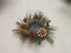Candle Holder Glod Pine Cone & Red Balls - 10