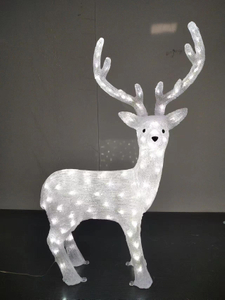 100cm tall white brushed standing deer-shaped lamp