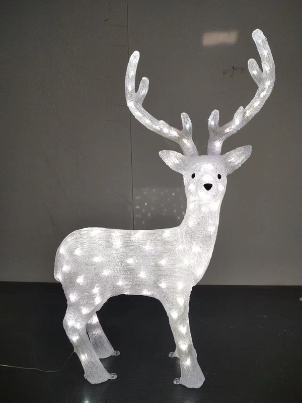 100cm tall white brushed standing deer-shaped lamp