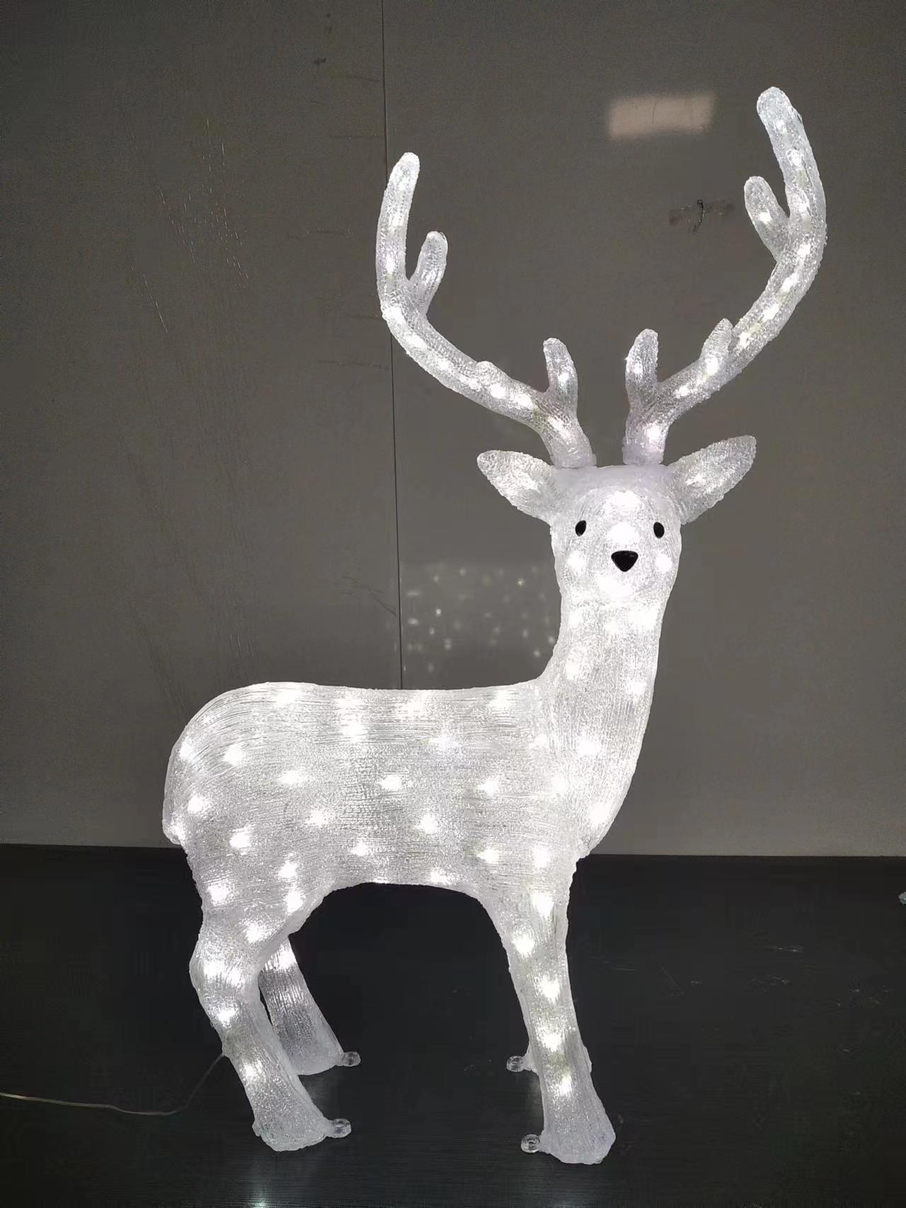 100cm tall white brushed standing deer-shaped lamp