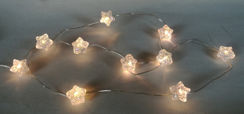 15-LED Transparent Cracked Star Twine Light String with Warm White Glow, USB-Powered 8-Mode Lighting, Elegant Decorative Lamp for Festive/Home Use