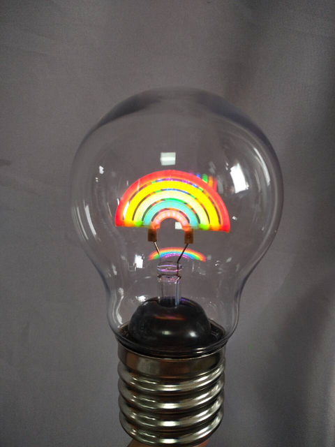 Rainbow-Shaped PET Light Bulb with Type-C Rechargeable Battery, Portable Decorative LED Lamp