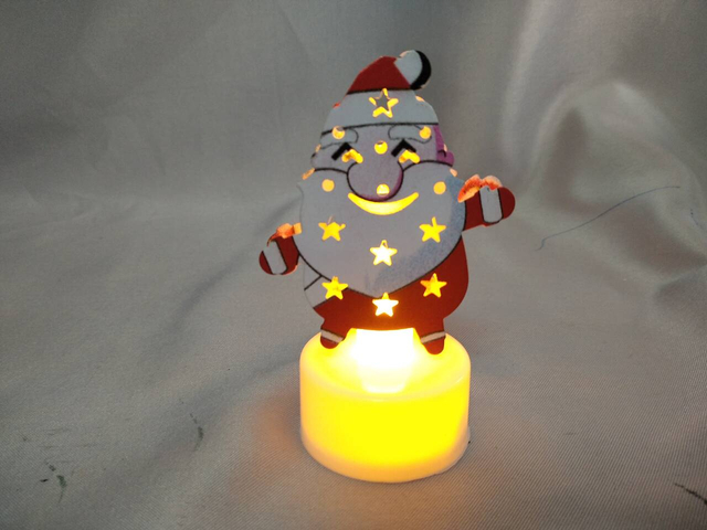 Santa Claus-Shaped Tabletop Decorative Ornament (5×3.5×9cm), Button Cell Battery-Powered LED Light, Jolly Holiday Accent