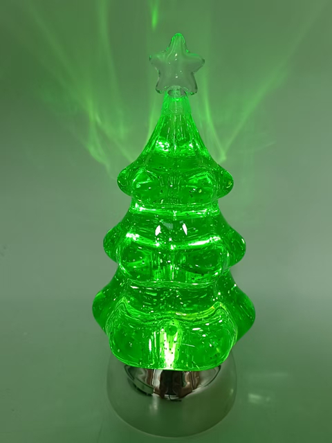 Green Transparent Short Christmas Tree Electroplated Silver Base