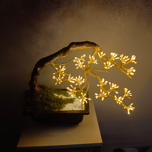 Artificial Plant Pot Light with Natural-Look Pot, 210 Warm White LEDs, Lifelike Foliage Design
