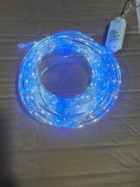 10M Transparent Tube-Encased Silver Copper Wire LED String Lights - 740 Blue-White LEDs with 1.4cm Spacing for Vibrant Indoor/Outdoor Decorative Lighting