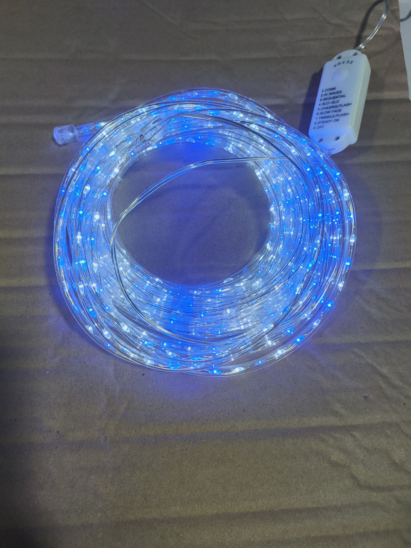 10M Transparent Tube-Encased Silver Copper Wire LED String Lights - 740 Blue-White LEDs with 1.4cm Spacing for Vibrant Indoor/Outdoor Decorative Lighting