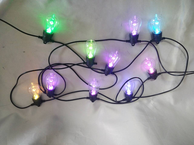 LED10 RGB Color-Changing Light Bulb with Transparent Light Guide Column & Clear Plastic Diffuser Shell for Vibrant, Multi-Effect Illumination