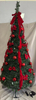 1.5M Half-Wall Christmas Tree (Red PVC Branches) | 60cm Width | 3-Tier Metal Frame (7cm Wall Mount + 3×27cm Support Bars) | 100-LED F5 Warm White Lights (2700K, 5lm/Light) | 10m Copper Wire (IP44 Wate