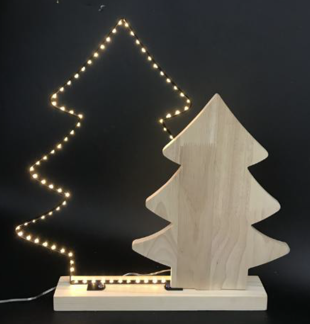 motif frame light with wooden star decor