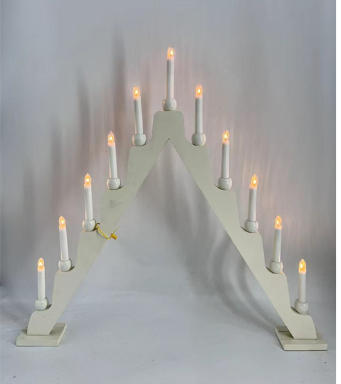 9 LEDs Wooden Candle Bridge Light