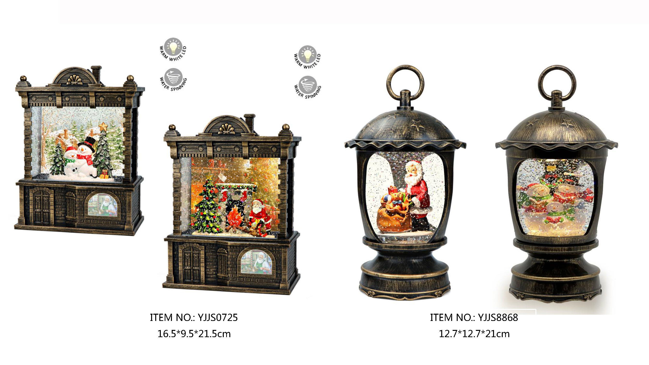Acrylic Water Motion Andiron /lantern light Snowmen & Gitfs / Santa Claus & Andiron / Santa Claus & Gifts / Snowmen SJ - 22