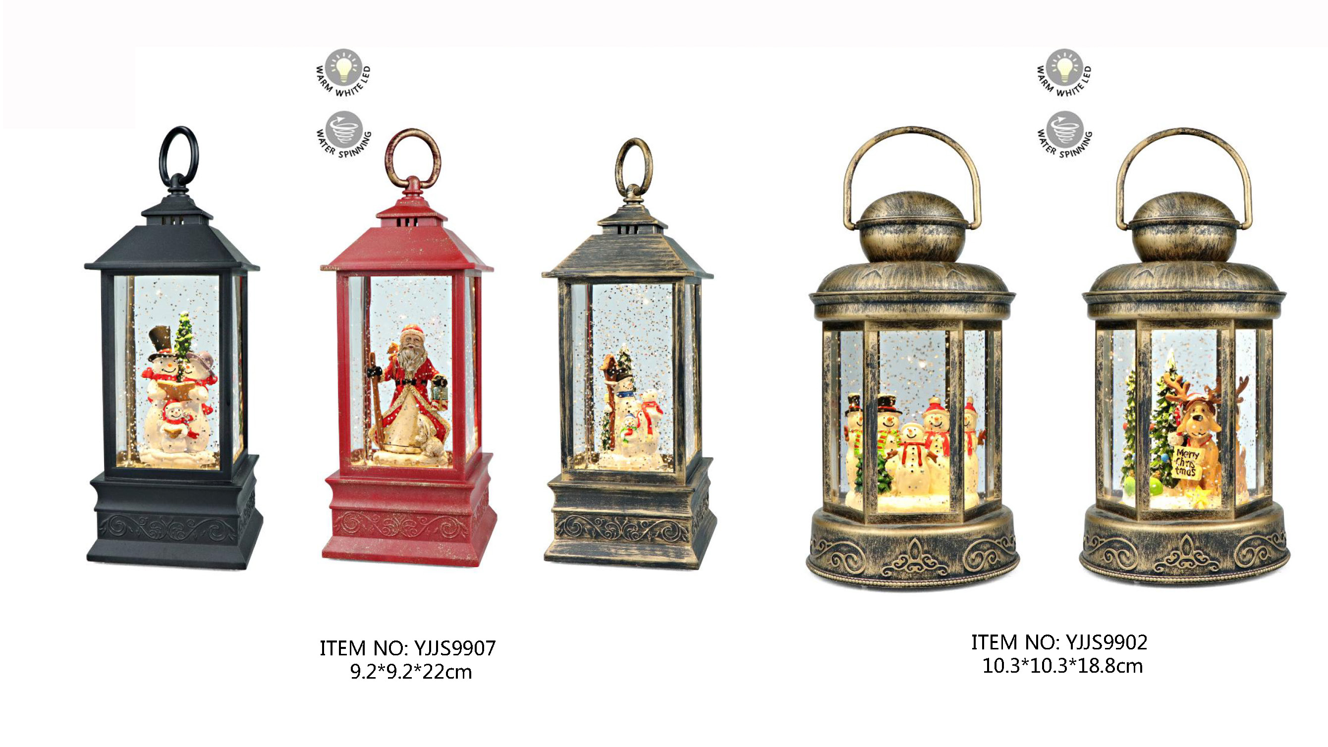 Acrylic Water spinning Light Snowmen / Santa Claus / Reindeer SJ - 13