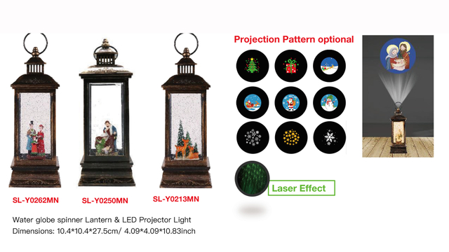 Acrylic Water globe spinner Lantern & LED Projector Light Virgin Mary / Choir SR - 51