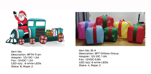 Train & Giftbox Inflatable Lights