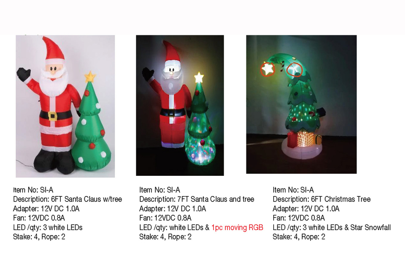 6,7FT Santa Claus and tree Inflatable Lights