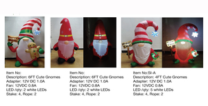 Cute Gnomes Inflatable LED Lights