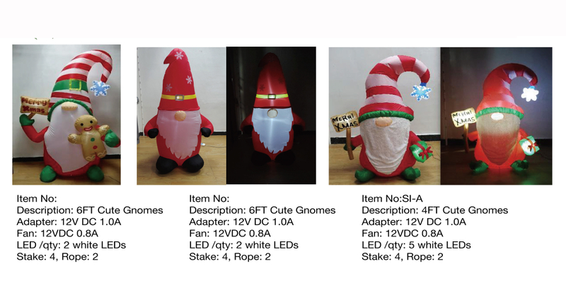 Cute Gnomes Inflatable LED Lights