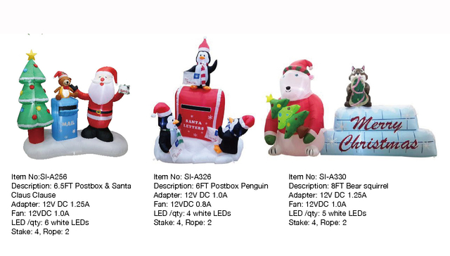  Postbox & Santa & Postbox Penguin & Bear squirrel Inflatable Lights