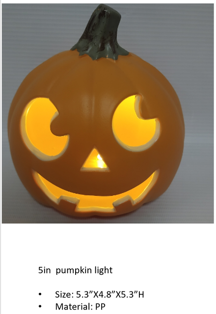 PP 5in Orange pumpkin modle light