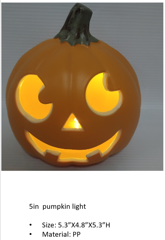 PP 5in Orange pumpkin modle light