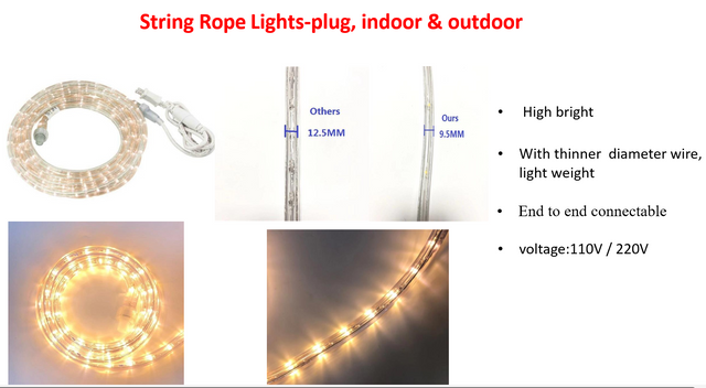 String Rope Light-plug,indoor & outdoor