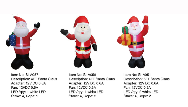 4,5FT Santa Claus Inflatable Lights