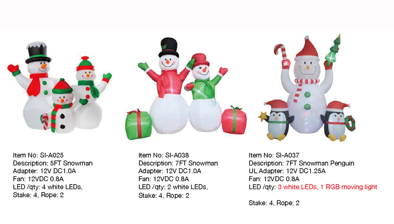 5FT,7FT Snowman & Penguin Inflatable Lights 