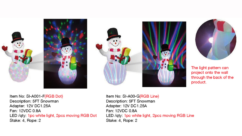 5FT Snowman Inflatable Lights
