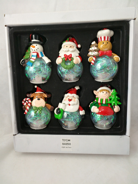 Clay Dough Snowman / Santa Claus / Gingerbread Man / Reindeer Globe Lantern- 2